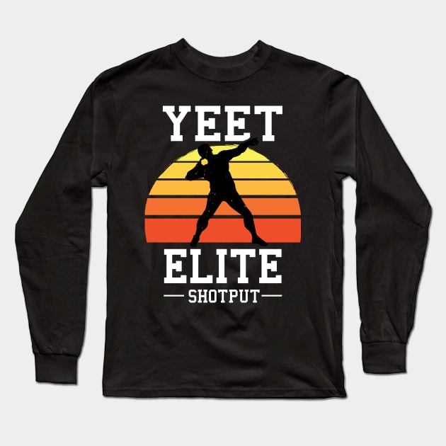 Yeet Elite Shotput Retro Track N Field Athlete Long Sleeve T-Shirt by atomguy